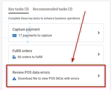 highlighted text showing POS data errors